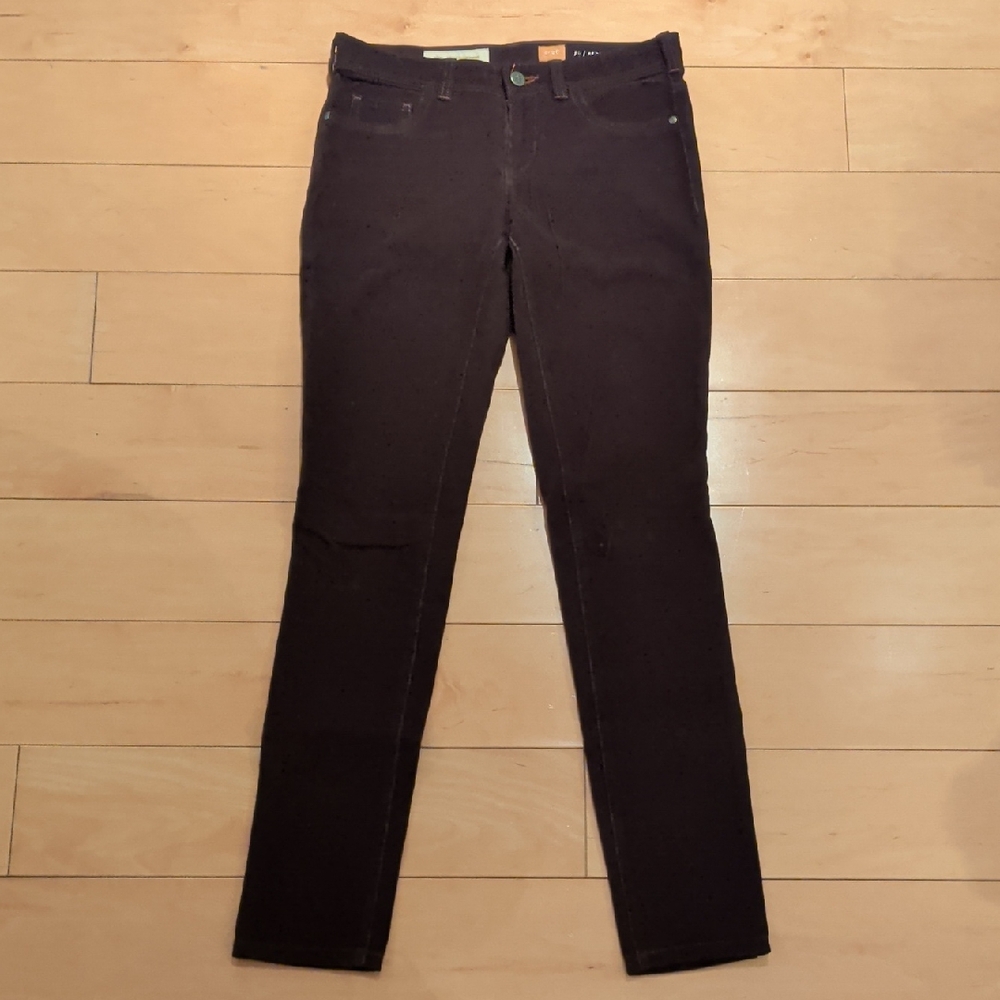 Pilcro Anthropologie Serif Skinny Corduroy Pants | Espresso Brown | 26